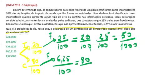 Enem 2019 Probabilidade Condicional YouTube
