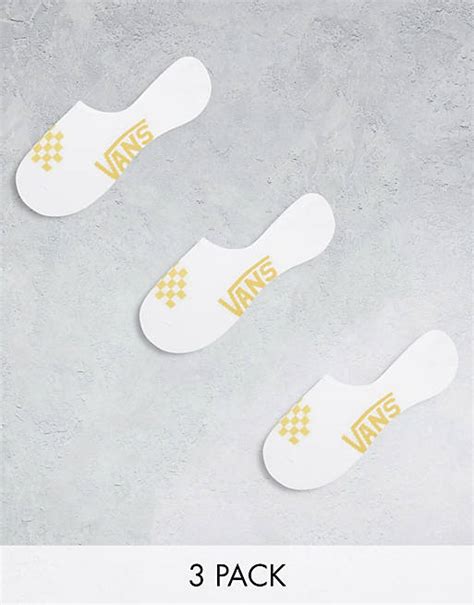 Vans Classic Canoodle 3 Pack Socks In White And Orange Asos