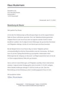 Bewerbung Maurer Maurerin Bewerbungsvorlagen De