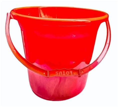 Litre Lotus Plastic Red Bucket Unbreakable Size Medium At Rs