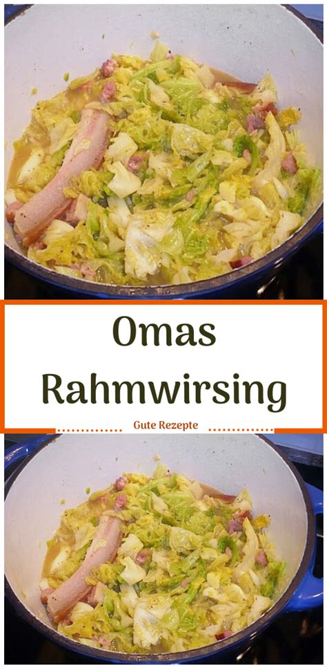 Omas Rahmwirsing Rezepte Rahmwirsing Wirsing