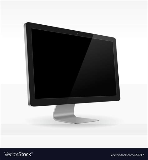 Black Lcd Screen Sideview Royalty Free Vector Image