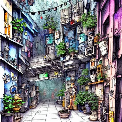 An Absurdly Detailed Cyberpunk Alleyway Stable Diffusion Openart