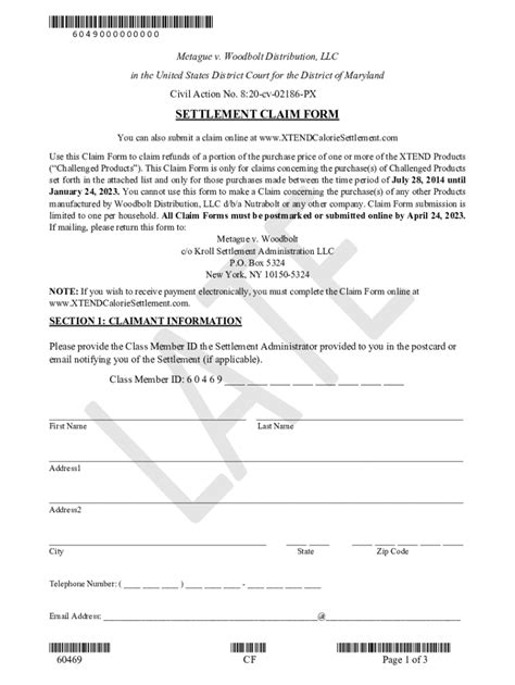 Fillable Online EXHIBIT E Claim Form Pdf Fax Email Print PdfFiller