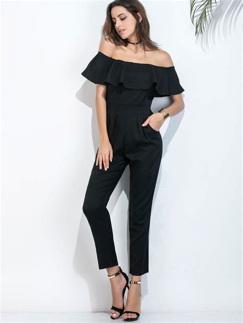 Flounce Layered Straight Jumpsuit Sheinsheinside