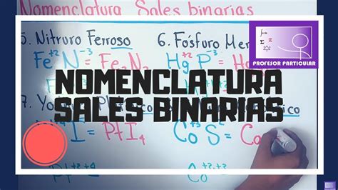 Nomenclatura química Sales Binarias Química inorgánica YouTube