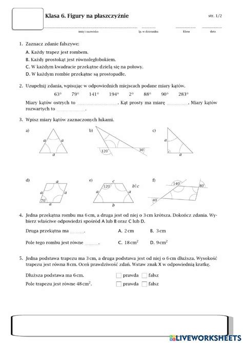 847115 Figury Na Płaszczyźnie Klasa 6 Marta