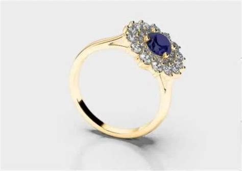 Yellow Gold Sapphire Diamond Ring Agnsons YGold Sapphire