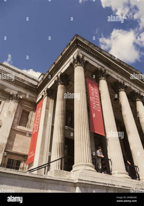 People On The Balcony Of The National Gallery Trafalgar Square London