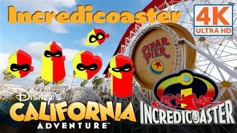 Incredicoaster Front Seat Full Ride 4K POV Disney S California