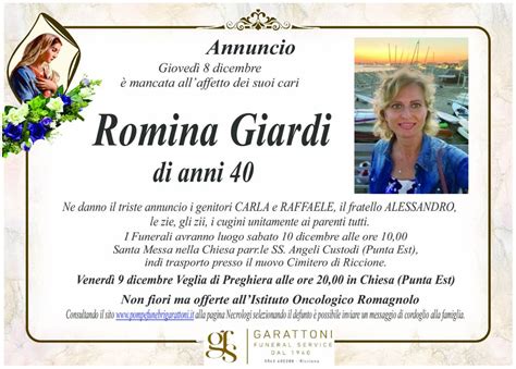 Funerali A Riccione Romina Giardi Necrologi Italia