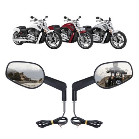 Muscle Rear View Side Mirrors Led Turn Signals Fit For Harley V Rod