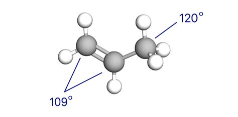 What is the bond angle in $\ce{C3H6}$? | Quizlet