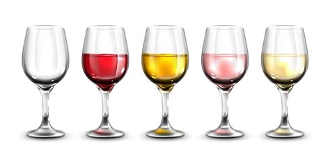 Free Vector Collection Of Realistic Wine Glasses