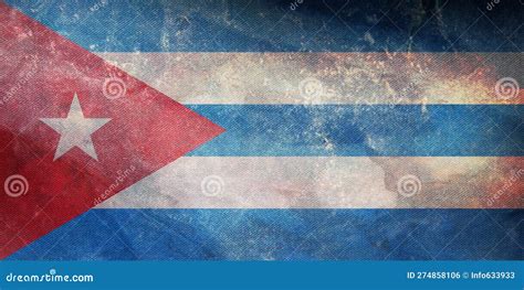 Cubans In National Dress With A Flag Vector Illustration