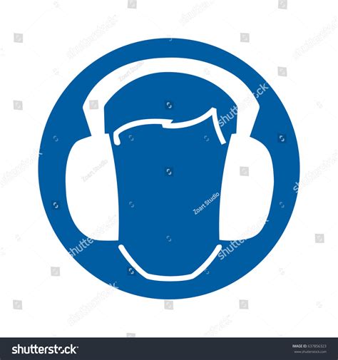 Safety Sign Ear Protection Sign Stock Vector Royalty Free 637856323 Shutterstock