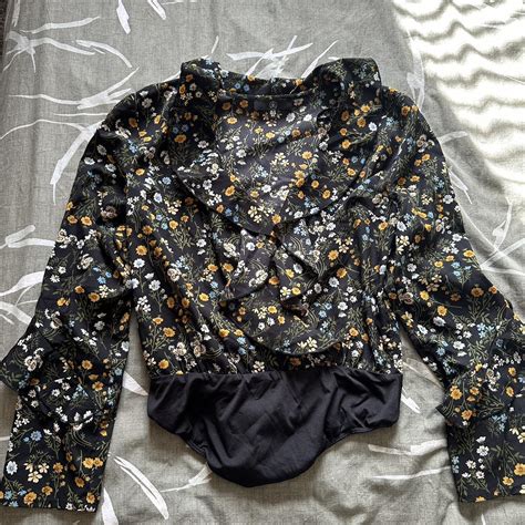 Missguided Floral Wrap Bodysuit Worn A Few Depop