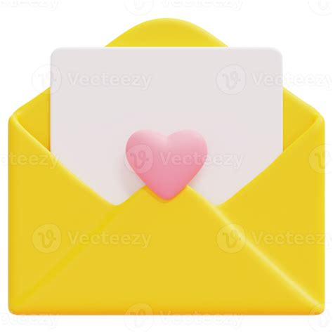 Love Letter 3d Render Icon Illustration 11652235 Png