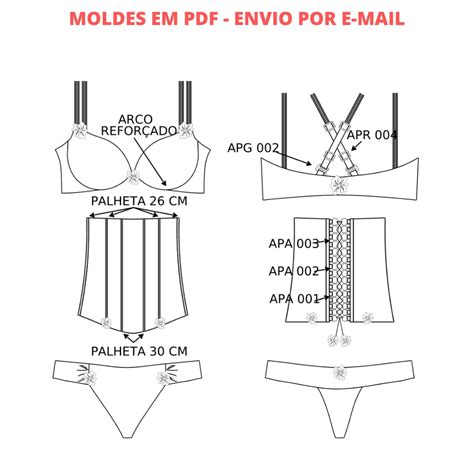 Kit Moldes Lingerie Tamanhos P Ao G E Plus Size Pdf Outros DFG