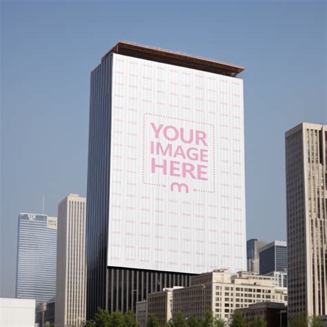 Mega Billboard Psd Mockup On The Side Of Large Building Mediamodifier