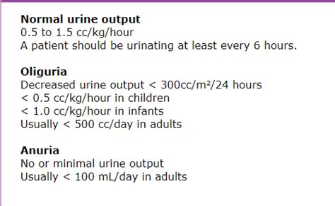 Normal Urine Output E Phlebotomy Training