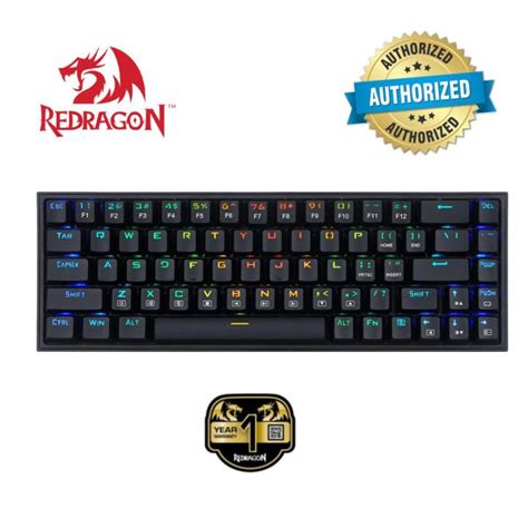 Redragon K Castor Wired RGB Gaming Keyboard Keys Hot Swappable Compact Mechanical