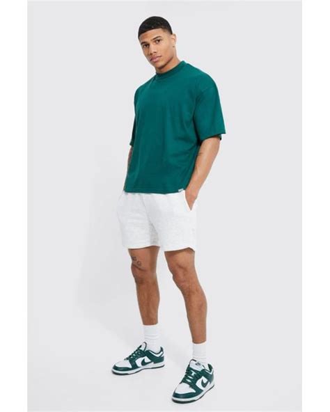 Boohooman Oversized Short Length T Shirt And Short Set In Green For Men