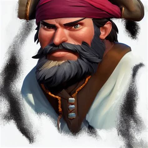 A Pirate Captain With Long Beard And Bright Golden Stable Diffusion