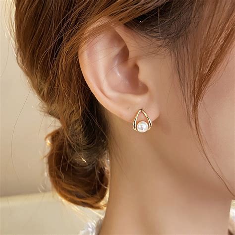 Love2self Hypoallergenic Elegant Pearl Earrings For Women Korean Fashion Peircing Pearl Earrings