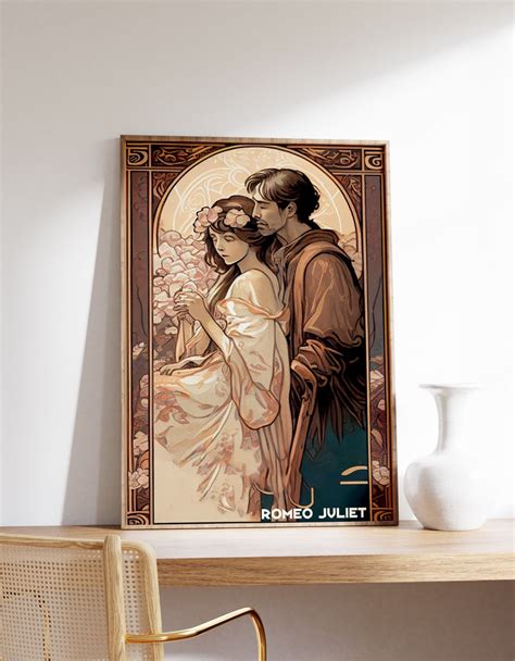 Art Nouveau Poster Romeo And Juliet Wall Art Vintage Etsy