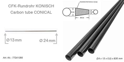 Carbon Fibre Tubes Tapered Conical