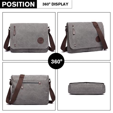 E1824 1 Kono Rfid Blocking Retro Style Canvas Cross Body Messenger