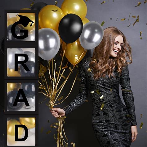 Decoraciones Para Fiestas De Graduaci N Cajas De Globos Negros