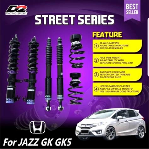 Jual D2 RS RACING STREET Series Shockbreaker Coilover HONDA Jazz GK