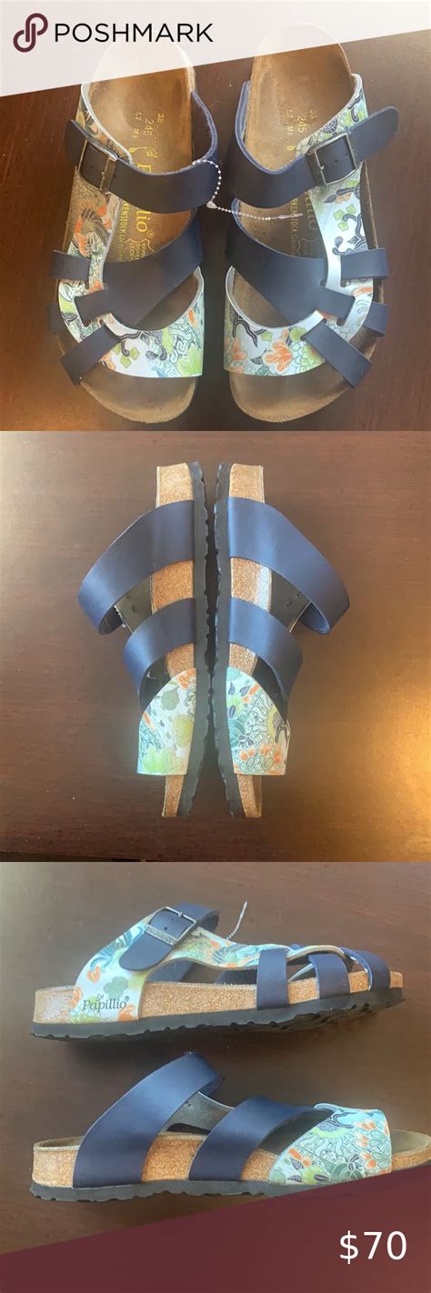 Birkenstock Papillio Pisa Blue Floral Sandals