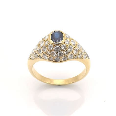 Bague Carats Or Jaune Ct Tw Saphir Diamant Catawiki