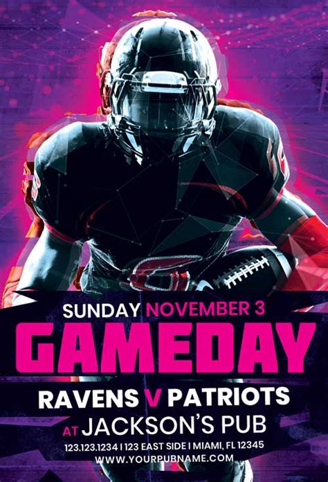 Football Game Day Free Flyer Template Psdflyer