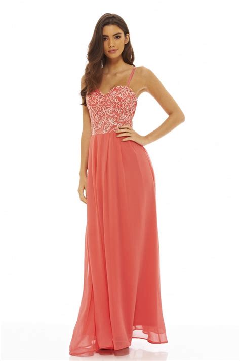 Lace Bodice Maxi Dress Ax Paris