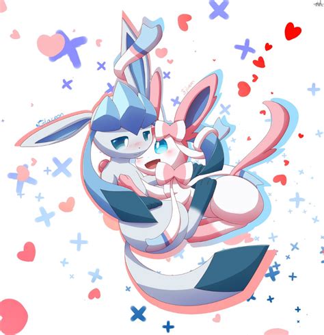 Glaceon X Sylveon By Bsh0404 On Deviantart Eevee Pokemon Arte