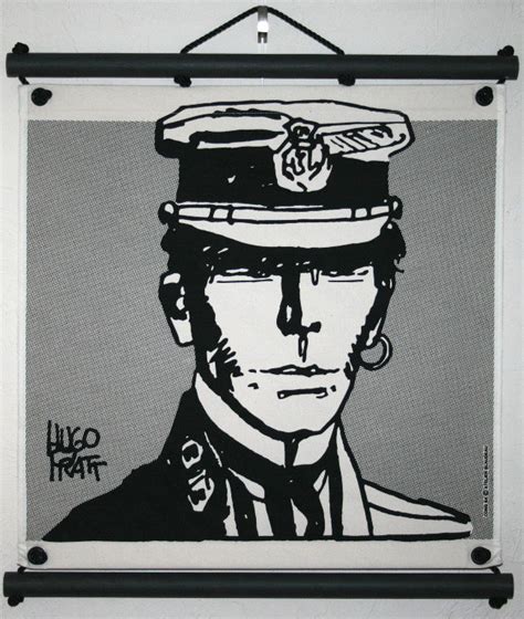 Hugo Pratt Corto Maltese Portrait Panneau décoratif mural en lin