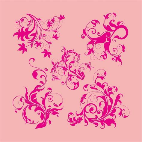 Cole O De Vetores De Ornamento Rosa Vetor Premium