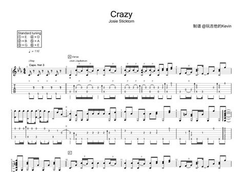 Crazy Gnarls Barkley Fingerstyle Tab Josie Stickdorn