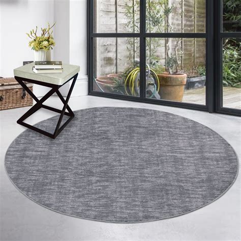 GlowSol Solid Area Rug 4 Round Washable Indoor Circle Area Rug