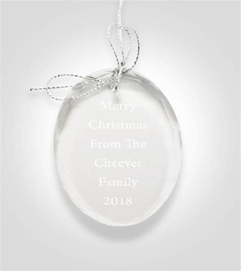 Crystal Christmas Ornament With Custom Engraving Engraved Etsy