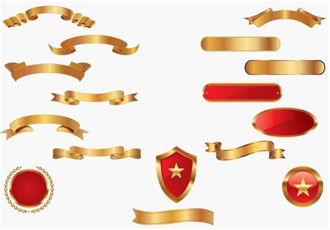 Golden Banners Vector Pack 33682 Vector Art at Vecteezy