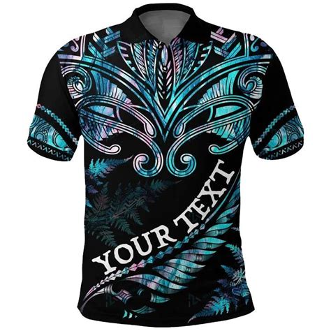 Aio Pride Custom Text Aotearoa Polo Shirt Maori Fern Paua Shell Aio