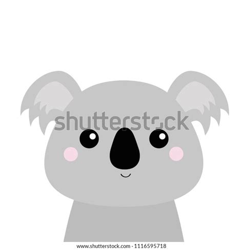 Koala Face Head Gray Silhouette Kawaii Stock Vector (Royalty Free) 1116595718 | Shutterstock