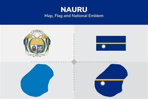 Nauru Map Flag And National Emblem