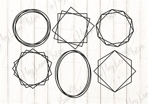 Geometric Frame Svg Monogram Frame Svg Oval Frame Svg Etsy