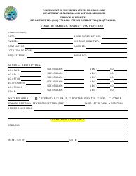 Virgin Islands Final Plumbing Inspection Request Fill Out Sign